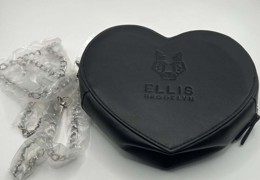 Ellis Brooklyn Black Heart Shaped Crossbody Bag
